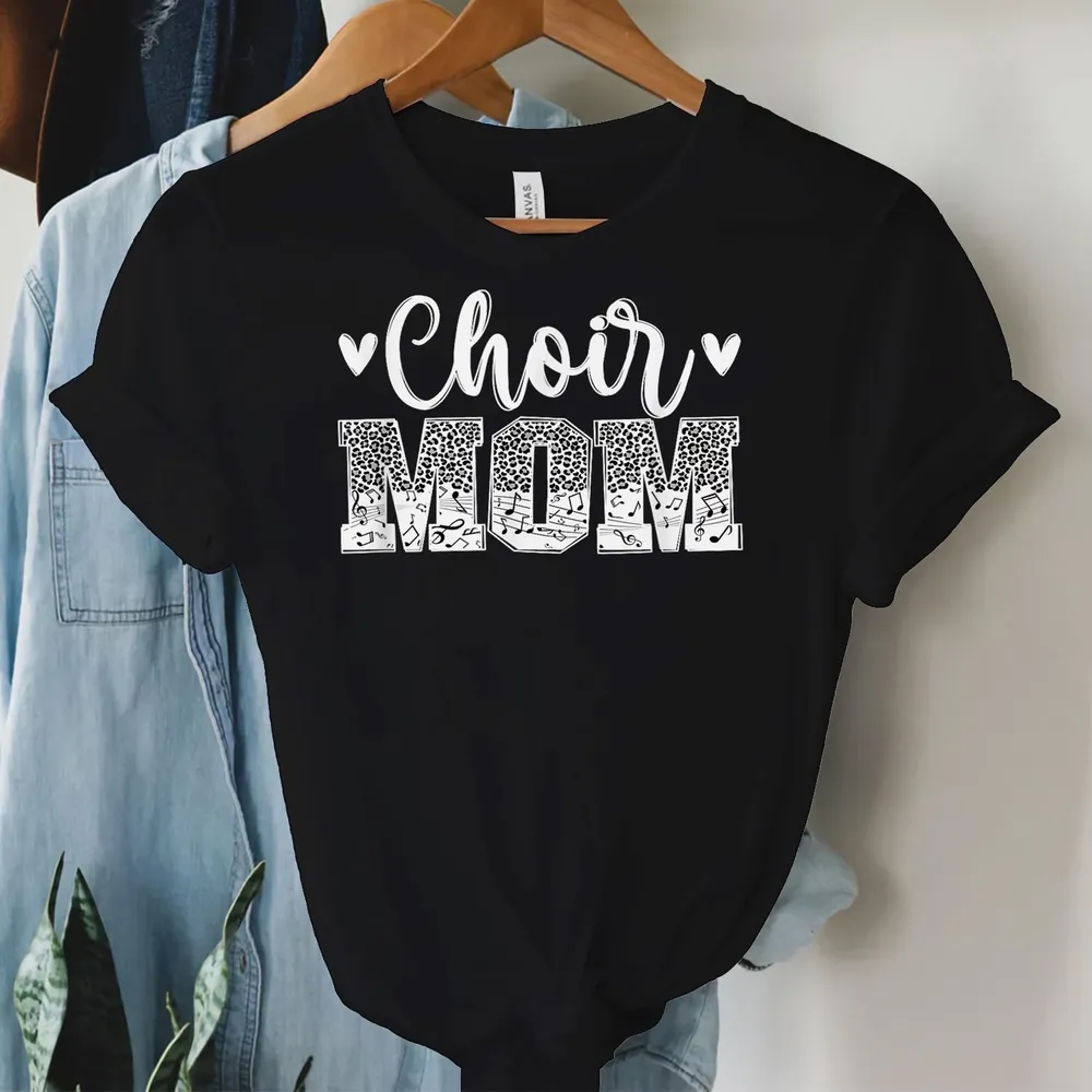 Choir Mom Of A Choir Member Leopard Choir Mother T-Shirt Unisex Standard T-Shirt black s