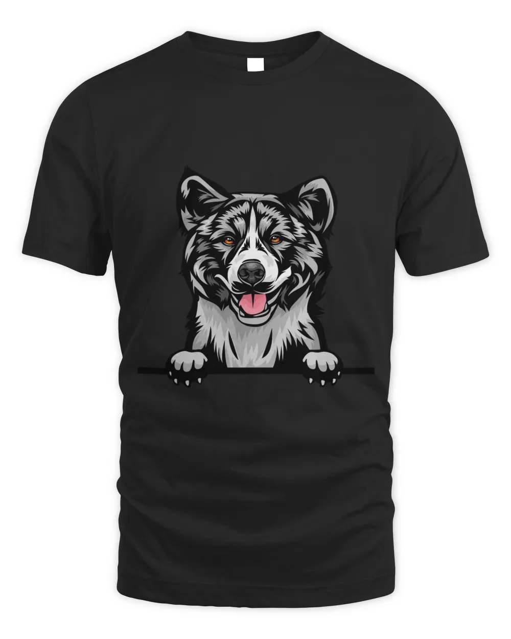 Animal Dog Akita kkkfv5abcm Color Peeking Unisex Standard T-Shirt black s