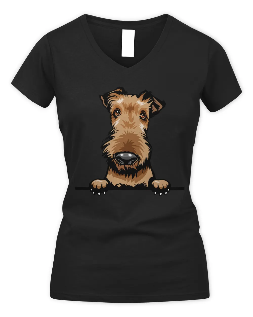 Animal Dog Airedale Women's V-Neck T-Shirt black s