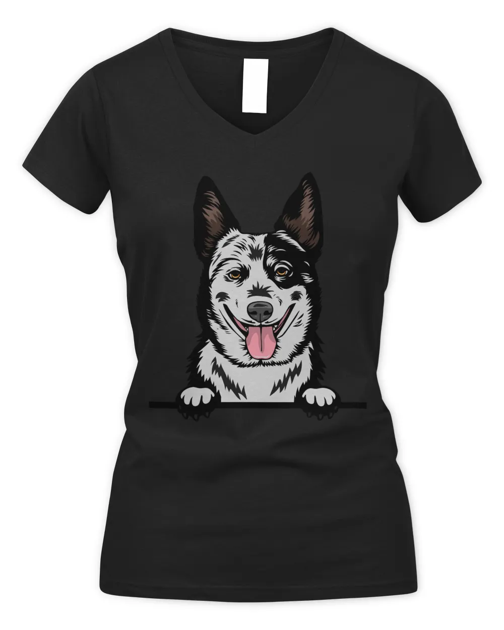 Animal Dog Australian Cattle Women's V-Neck T-Shirt black s