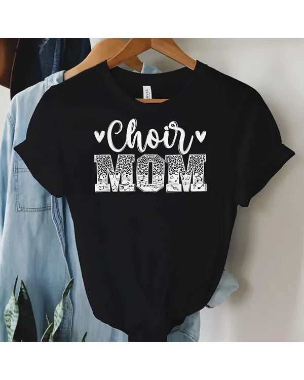 Choir Mom Of A Choir Member Leopard Choir Mother T-Shirt