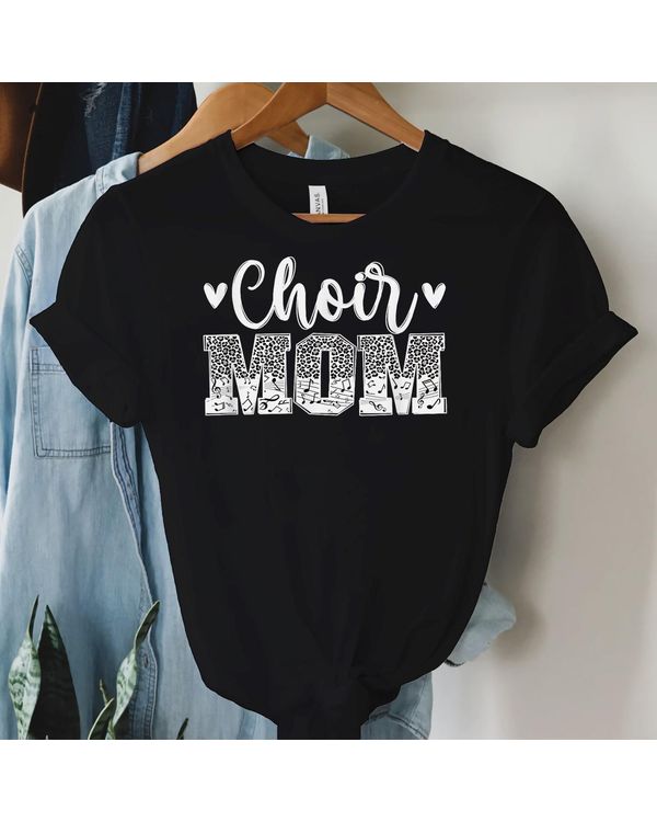 Choir Mom Of A Choir Member Leopard Choir Mother T-Shirt